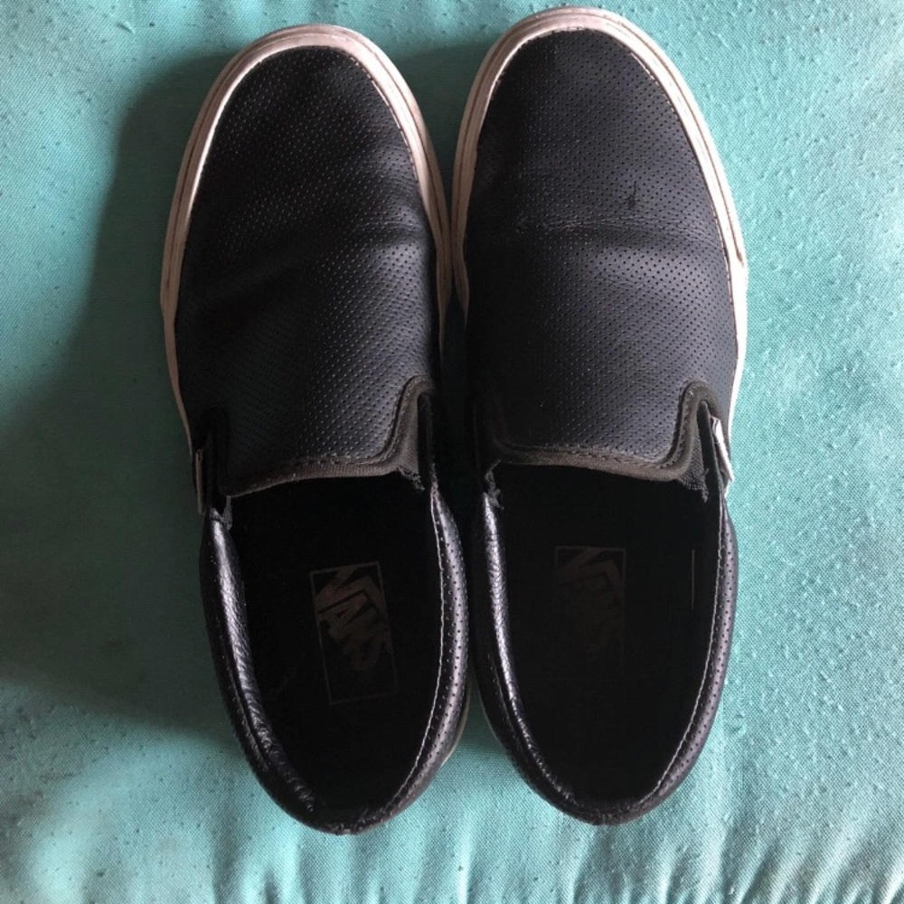 Leather Vans Slip Ons